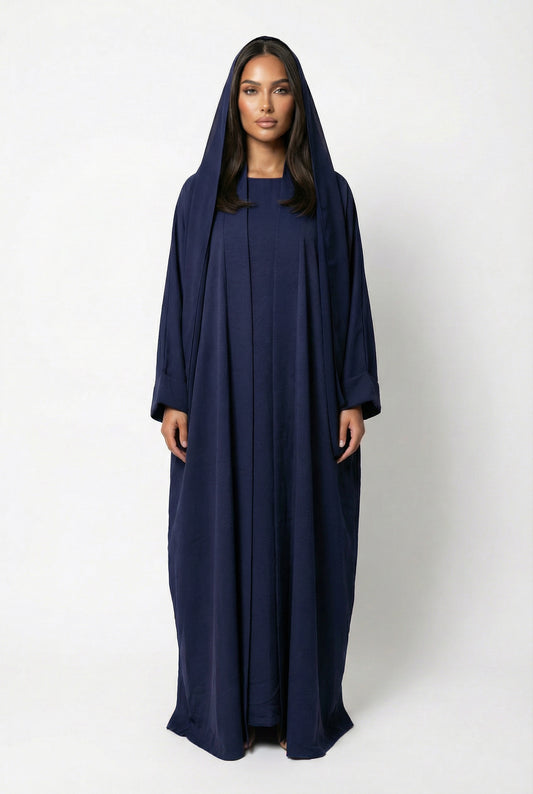 3-PIECES ABAYA SET - BLUE NAVY