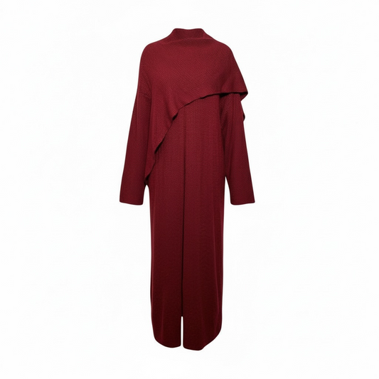 Long cape waistcoat - BURGUNDY