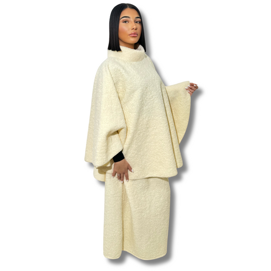 Skirt + poncho set - BEIGE