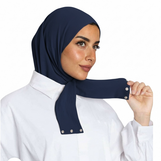 INSTANT HIJAB JERSEY BAMBOO - BLUE NAVY