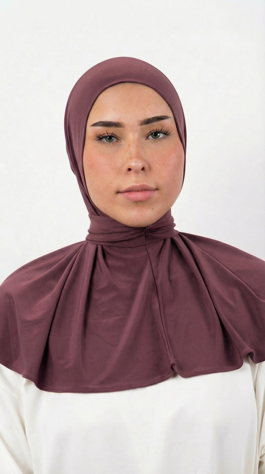 HIJAB INSTANTANÉ EN JERSEY PREMIUM LUXE - MAUVE TAUPE