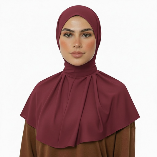 INSTANT HIJAB JERSEY BAMBOO LUXE - BURGUNDY