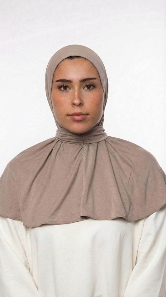 HIJAB INSTANTANÉ EN JERSEY BAMBOU LUXE - TAUPE CLAIR