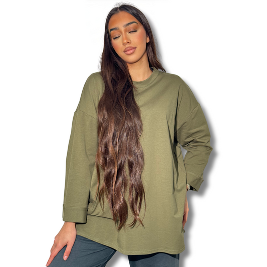 LONG TEE SHIRT - KHAKI