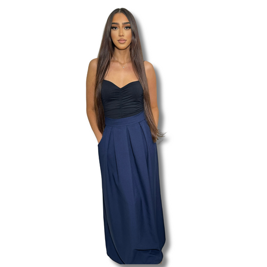 Long puffy skirt - BLUE NAVY