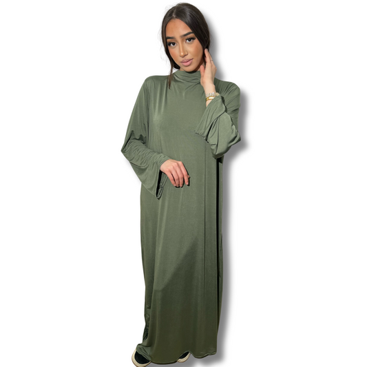 JERSEY PREMIUM DRESS - KHAKI