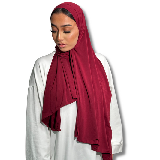 JERSEY LIQUID SCARF - BURGUNDY