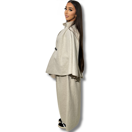 Long skirt + cape set - BEIGE