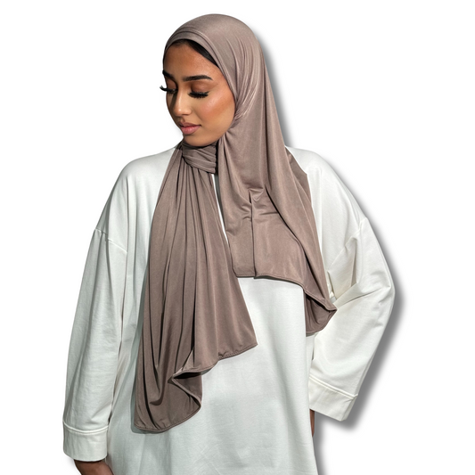 JERSEY LIQUID SCARF - TAUPE