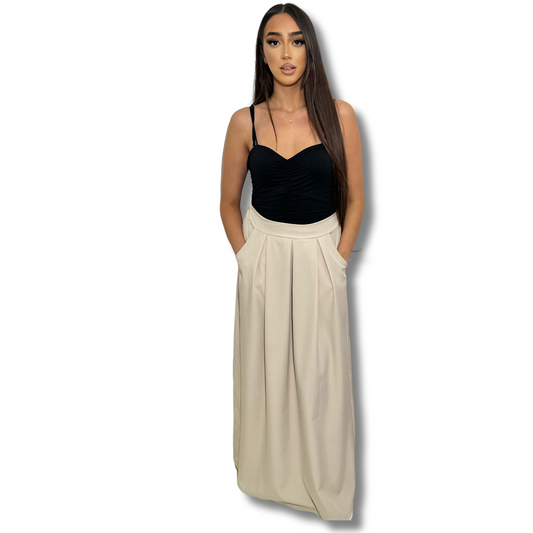 Long puffy skirt - BEIGE