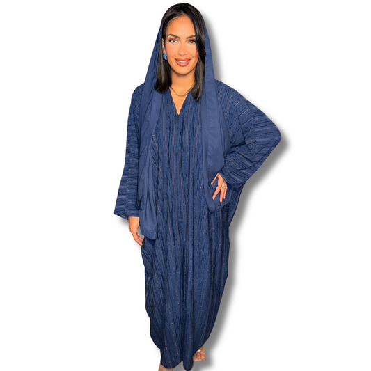 Prestige Elegance Abaya – With Matching Veil - BLUE NAVY