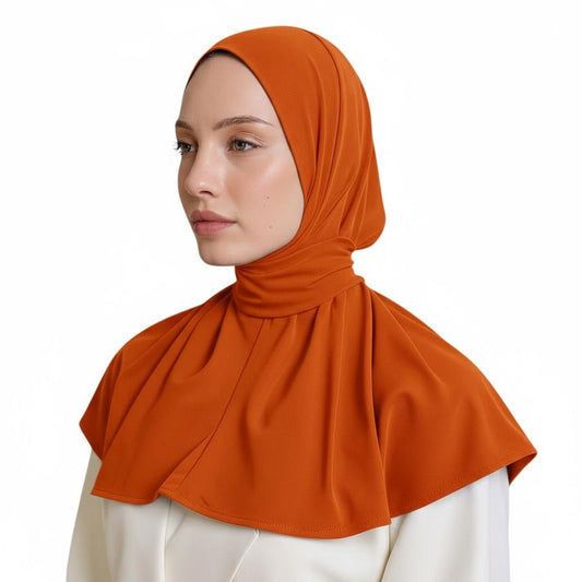 INSTANT HIJAB JERSEY BAMBOO - ORANGE