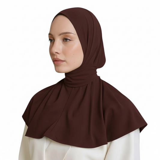INSTANT HIJAB JERSEY BAMBOO - PLUM BROWN