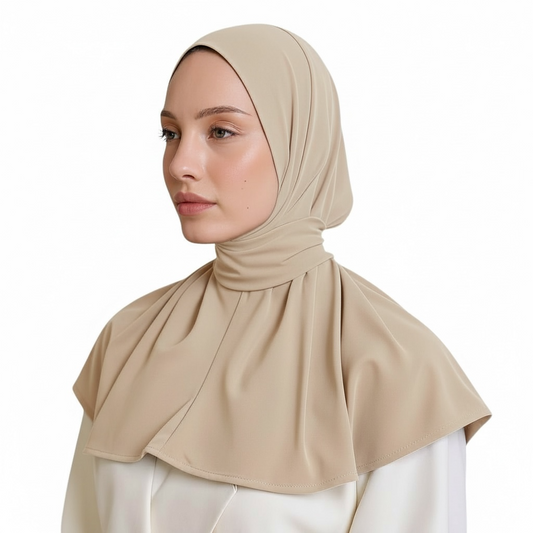INSTANT HIJAB JERSEY BAMBOO - BEIGE