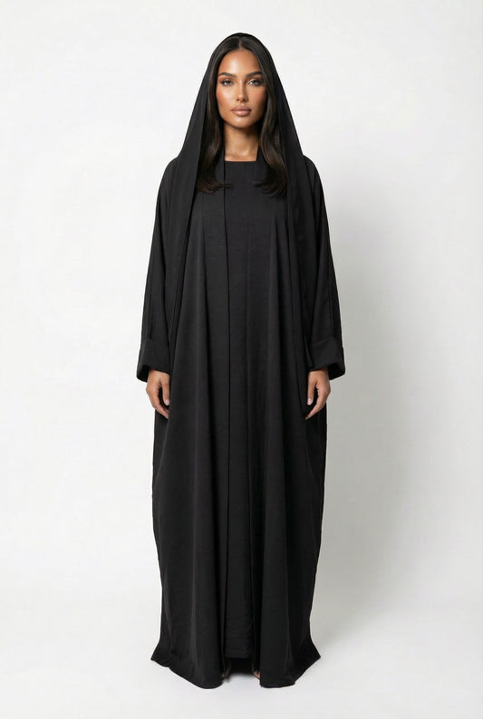 3-PIECES ABAYA SET - BLACK