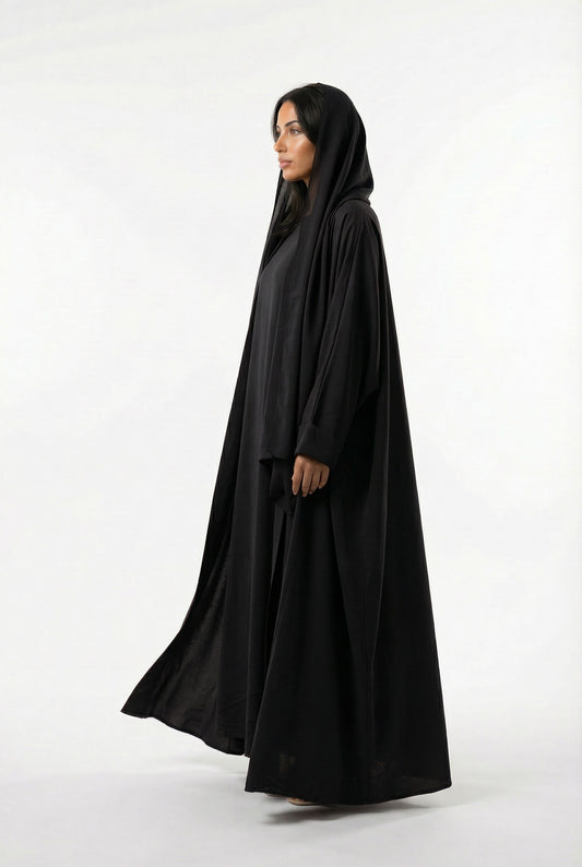 3-PIECES ABAYA SET - BLACK
