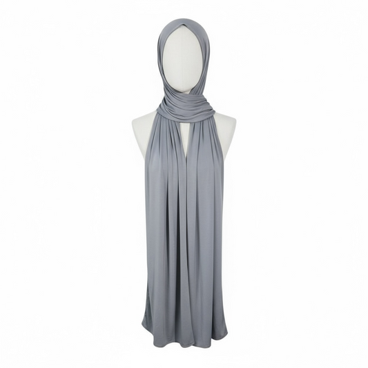 JERSEY LIQUID SCARF - DARK GREY