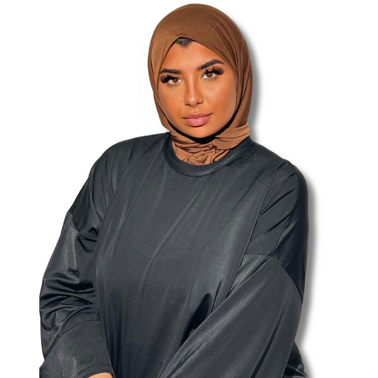 PRESS ON HIJAB - BROWN
