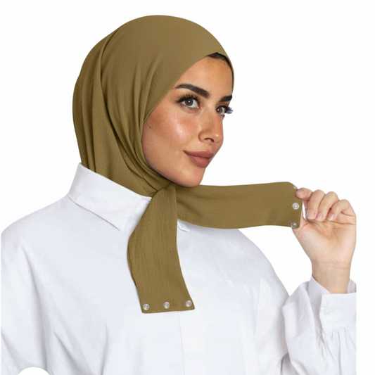 INSTANT HIJAB JERSEY BAMBOO - MUSTARD OLIVE