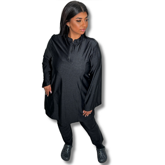 Zipped Burkini - BLACK (3 pieces)