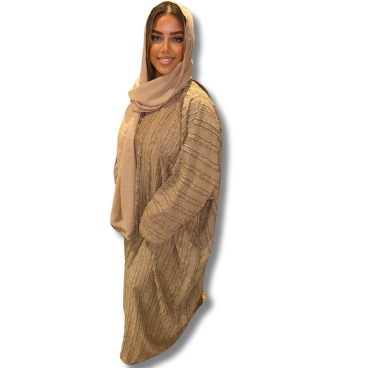 Prestige Elegance Abaya – With Matching Veil - COFFE