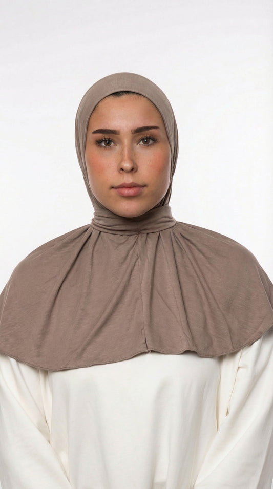 HIJAB INSTANTANÉ EN JERSEY BAMBOU LUXE - TAUPE