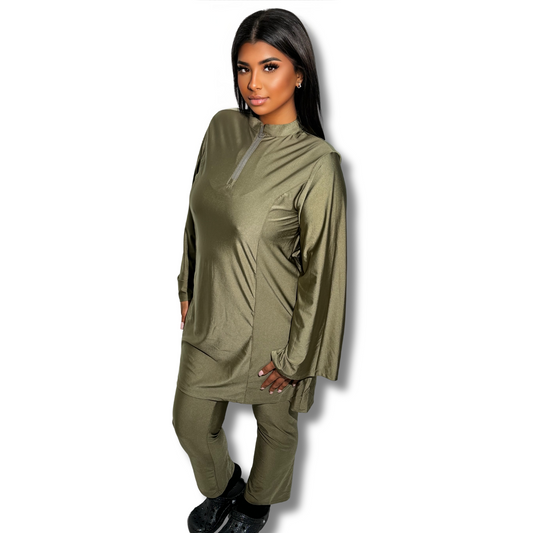 Zipped Burkini - KHAKI ( 3 pieces)