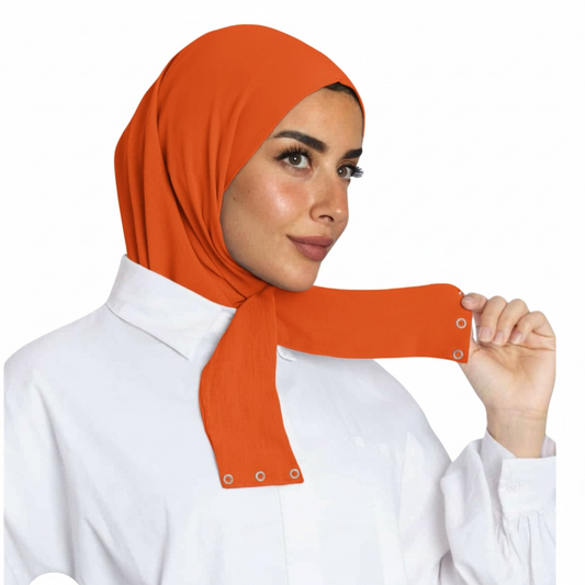 INSTANT HIJAB JERSEY BAMBOO - ORANGE