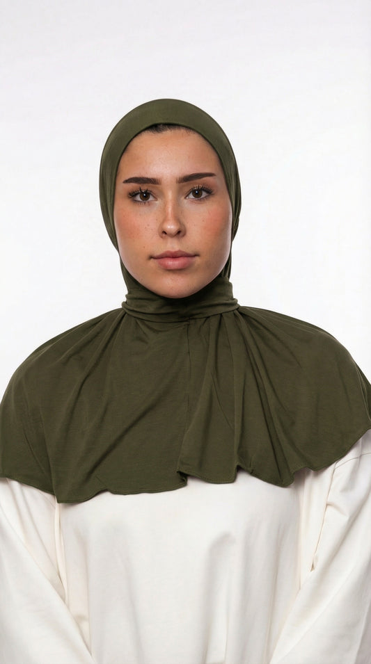 HIJAB INSTANTANÉ EN JERSEY BAMBOU LUXE - KAKI