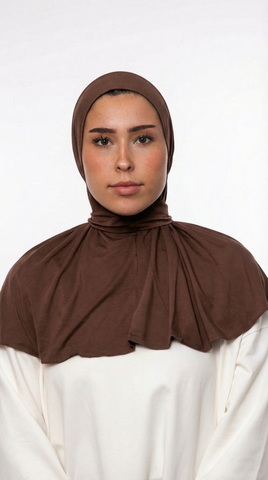 HIJAB INSTANTANÉ EN JERSEY BAMBOU LUXE - MARRON CLAIR