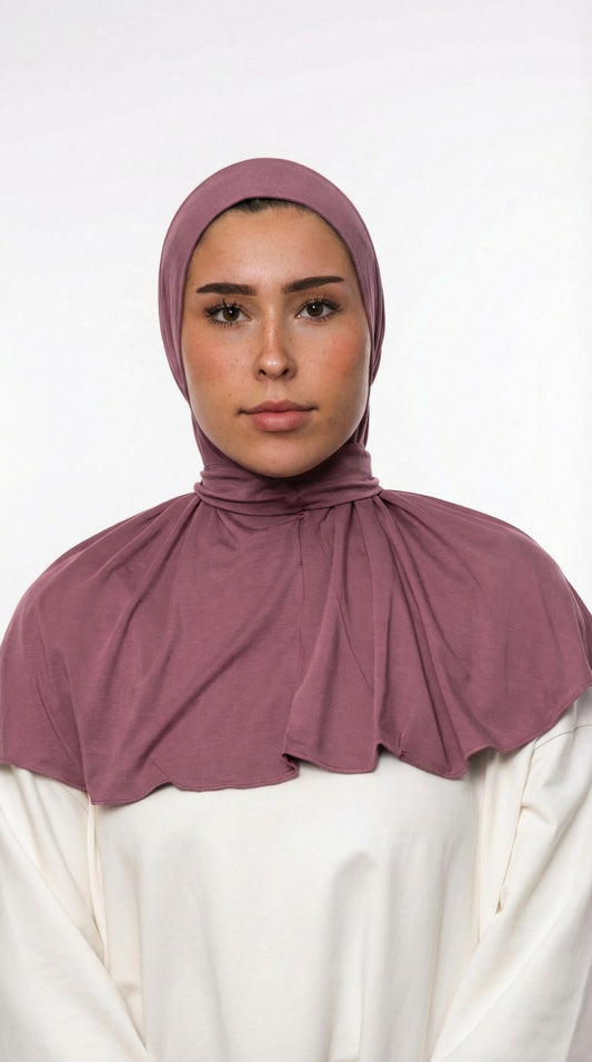 HIJAB INSTANTANÉ EN JERSEY BAMBOU LUXE - MAUVE TAUPE