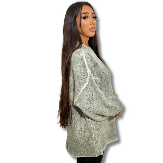 FADED WOLLEN JUMPER - KHAKI