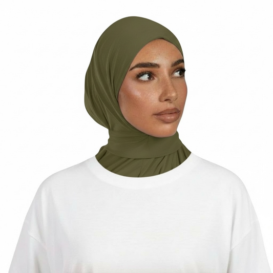 INSTANT HIJAB JERSEY PREMIUM LUXE - SAGE GREEN