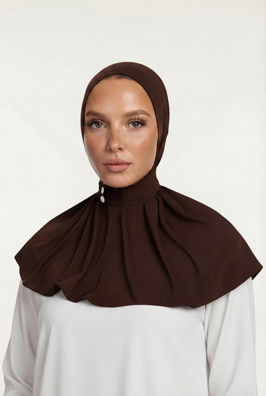 ADJUSTABLE INSTANT HIJAB- CHOCOLATE BROWN