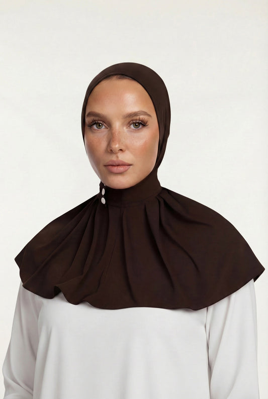 ADJUSTABLE INSTANT HIJAB-DARK BROWN
