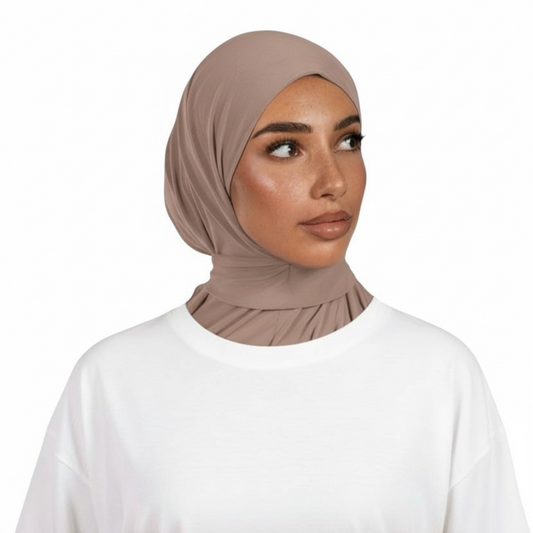 INSTANT HIJAB JERSEY PREMIUM LUXE - TAUPE