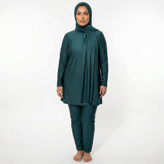 Burkini zippé - BLEU (3 pièces)