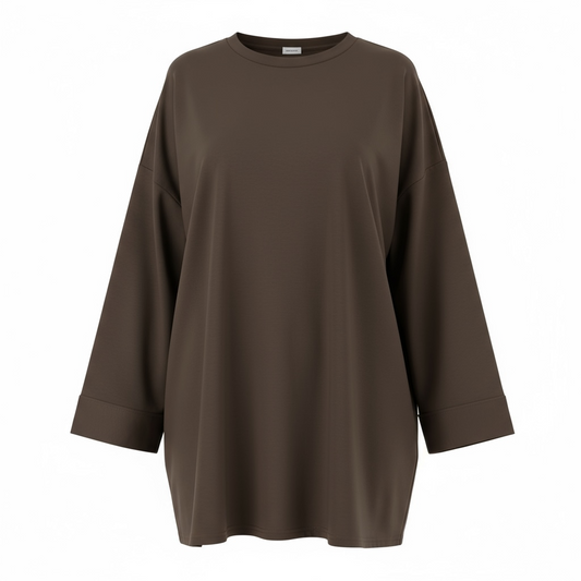 Long tee shirt - BROWN