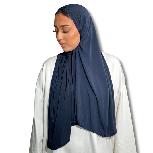 JERSEY LIQUID SCARF - BLUE NAVY