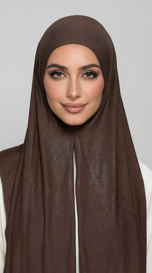 SLIP-ON SWIMMING HIJAB - BROWN