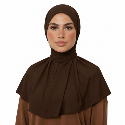 INSTANT HIJAB JERSEY BAMBOO LUXE - LIGHT BROWN