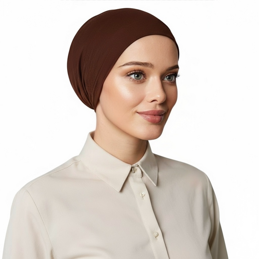 Cotton hijab cap - BROWN