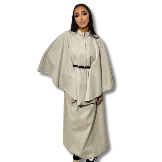 Long skirt + cape set - BEIGE