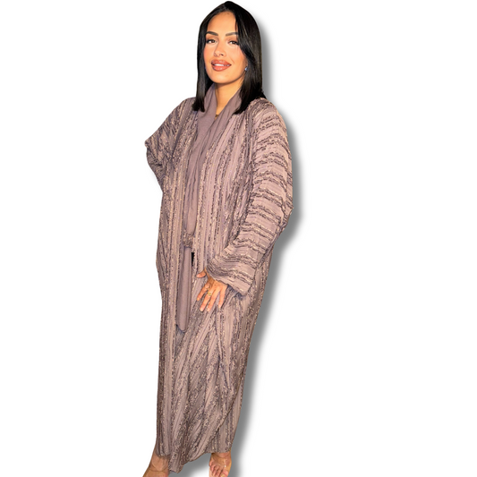 Prestige Elegance Abaya – With Matching Veil - PURPLE