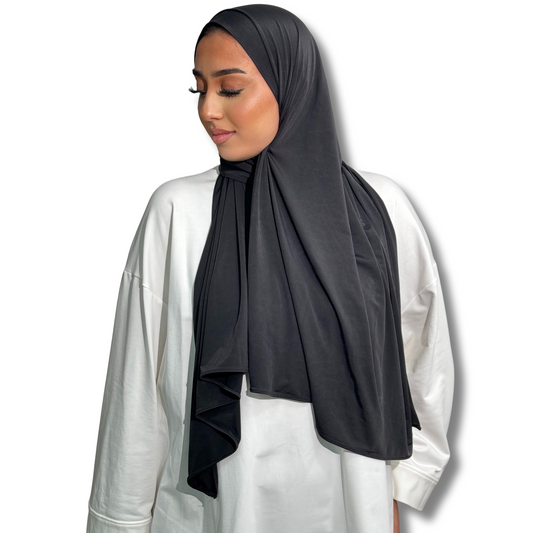 JERSEY LIQUID SCARF - BLACK