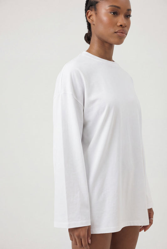 T-SHIRT LONG - BLANC