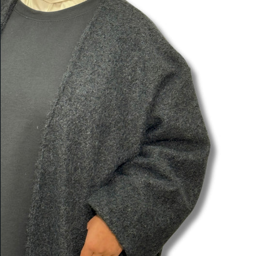 Long fluffy coat - BLACK