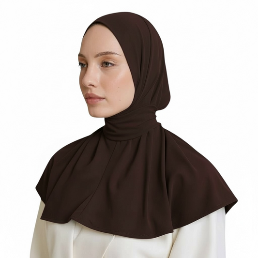 INSTANT HIJAB JERSEY BAMBOO - BROWN