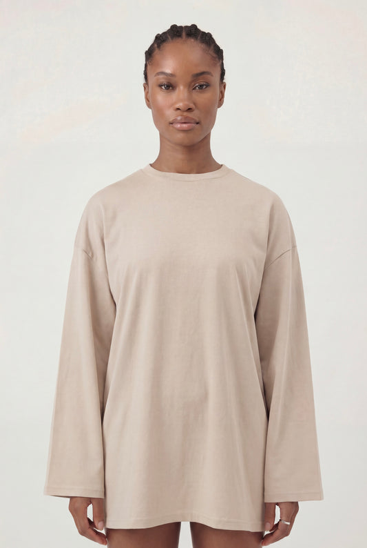 T-shirt long - BEIGE