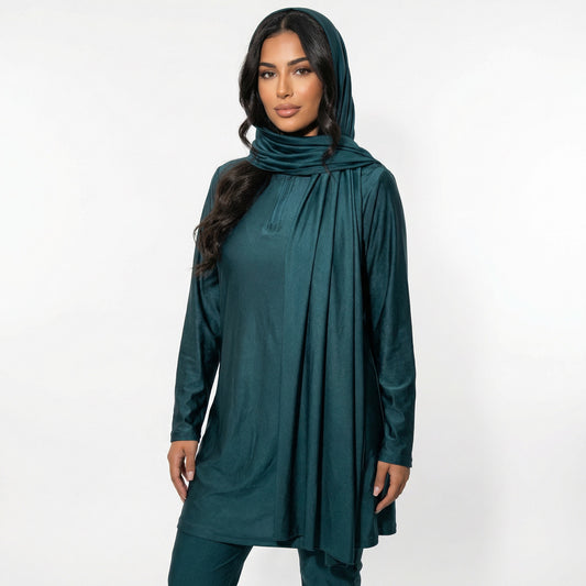 Burkini zippé - BLEU (3 pièces)